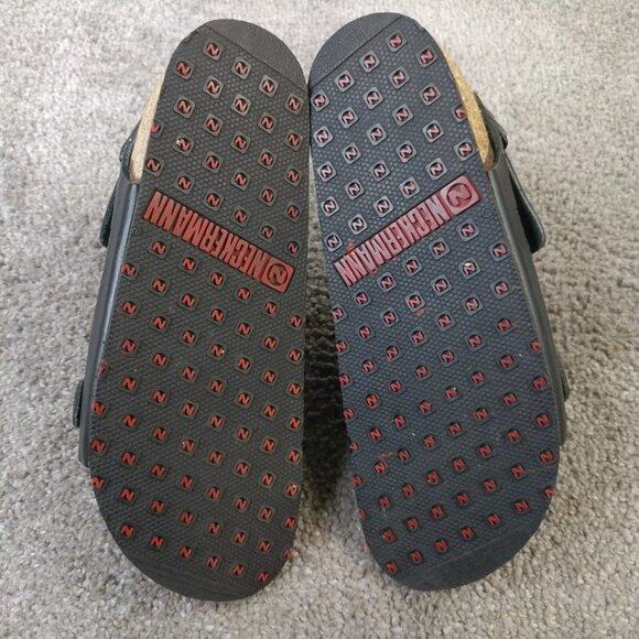 Neckermann Sandals Womens Size 37 EU Shoes Slip On Buckle Strap Black Leather - Picture 2 of 10